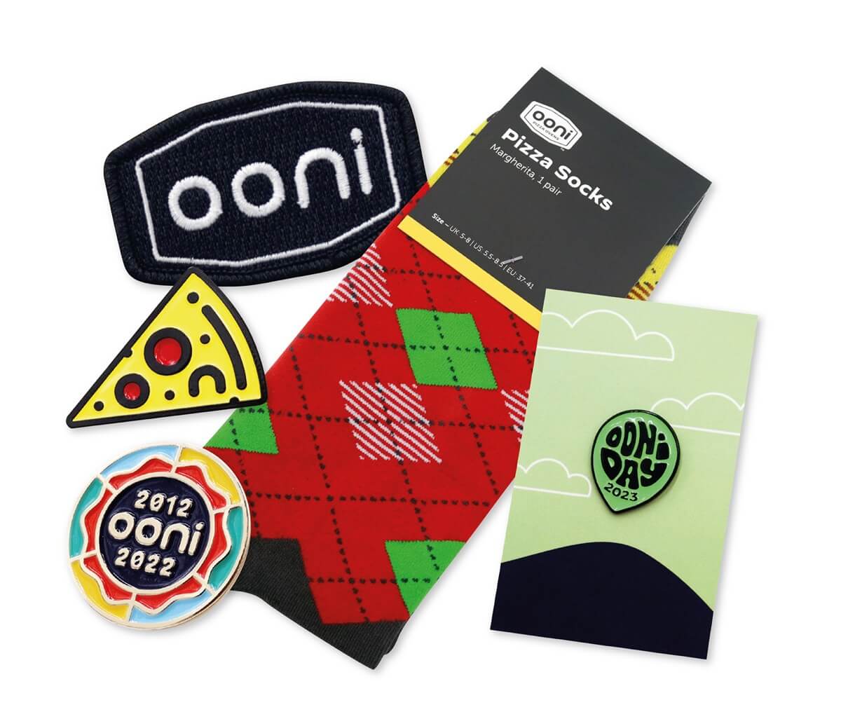 A collection of Ooni merch.