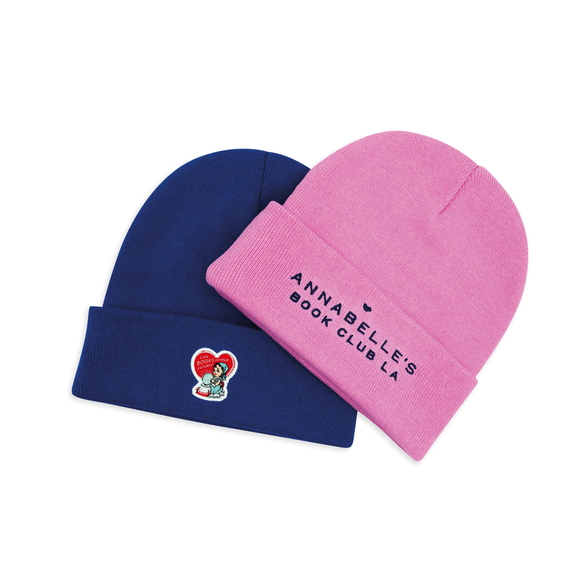 Two book themed beanie hats