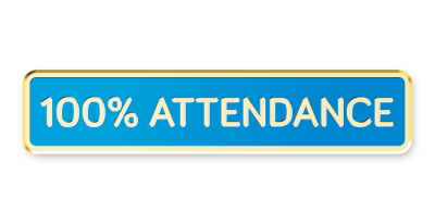 100% Attendance Bar Badges