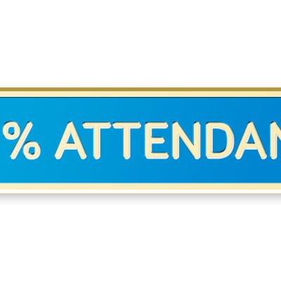 100% Attendance Bar Badges