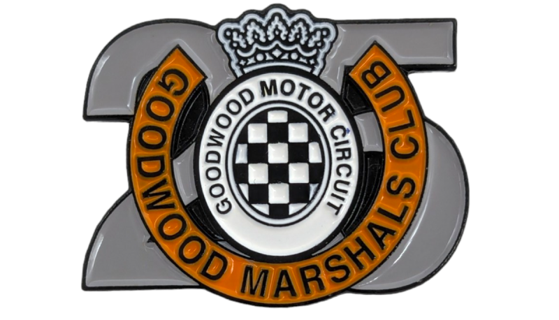 A Goodwood Fesitval of Speed enamel pin.