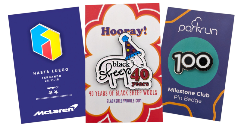 Three clever customers used backing cards and pin badges to create a bigger picture.