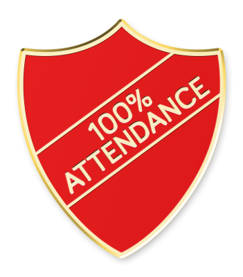 100% Attendance Badges