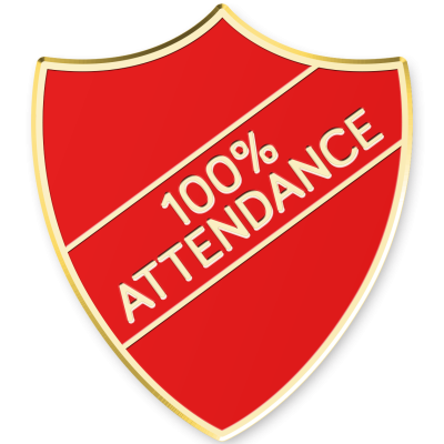100% Attendance Badges